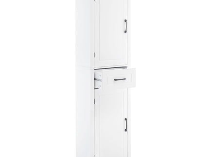 Tall Freestanding Bathroom Storage Cabinet With 2 Doors And Adjustable Shelves