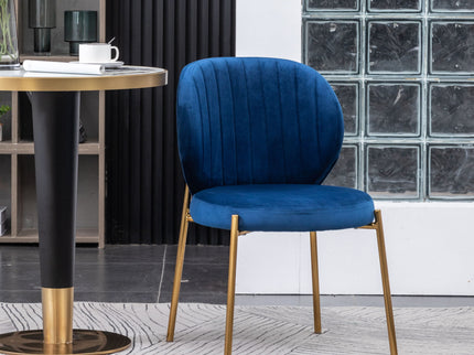 Amoa - Contemporary Velvet Upholstery Dining Chair - Blue