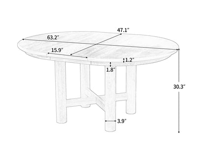 Extendable Oval Dining Table With Leaf