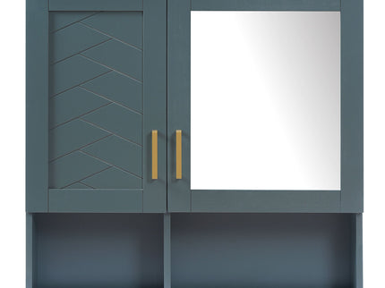2 In 1 Wall-Mounted Mirror Cabinet With Adjustable Shelves, Soft-Close Doors, High-Definition Mirror & Storage