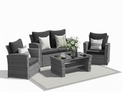 Modern Patio Set With Table And Cushions
