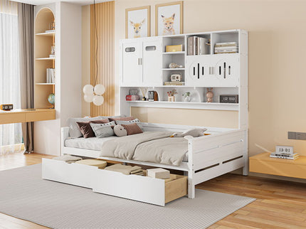 Daybed With All-In-One Cabinet And Shelf