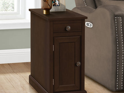 Accent End Table, Storage Drawer, Versatile Design - Espresso
