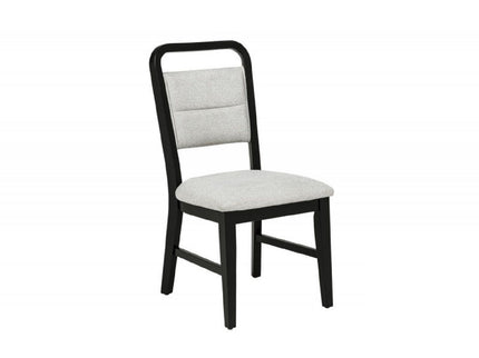 Dining Kitchen Side Chair With Curved Back Design (Set of 2) - Black / Gray