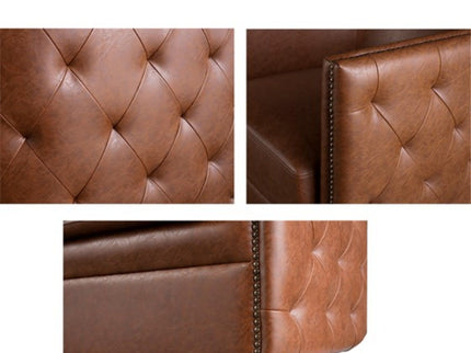 Swivel Chair With Tufted Barrel Design And Nailhead Accents