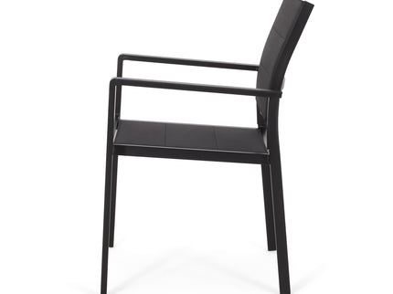 Baird - Outdoor Mesh And Aluminum Dining Chairs - Black
