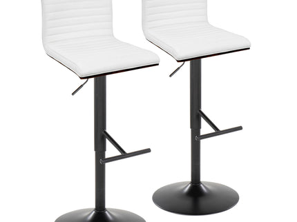 Mason - Contemporary Adjustable Barstool With Swivel With Straight T Footrest (Set of 2)