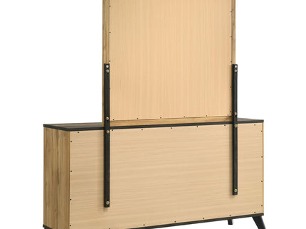 Georgina - 6 Drawer Dresser With Mirror - Natural Wood