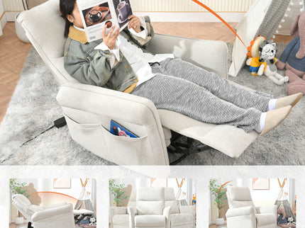 270° Power Swivel Rocker Glider Recliner Chair With USB Ports