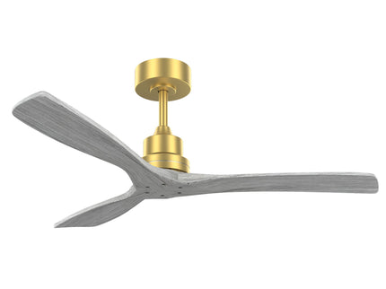 Indoor Ceiling Fan Without Light 3 Solid Wood Blades Remote Control Reversible Dc Motor - Gold
