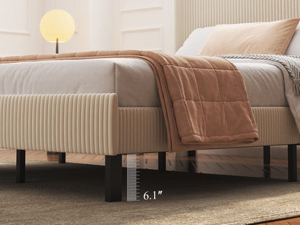Platform Bed With Metal Frame And Charging Station