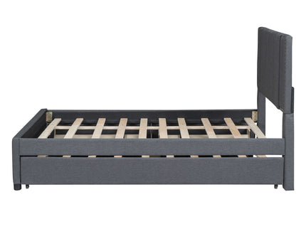 Upholstered Platform Bed With Drawers, Classic Headboard Design