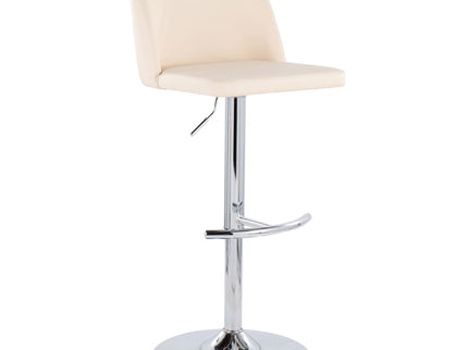 Toriano - Contemporary Adjustable Barstool With Swivel & Rounded T Footrest (Set of 2)