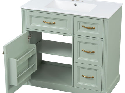 Modern Bathroom Vanity With Sink, 4 Drawers, Soft-Close Door, Adjustable Shelf