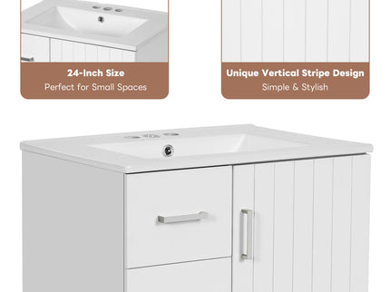 Bathroom Vanity With Under Mount Sink, 2 Drawers And Soft Closing Door