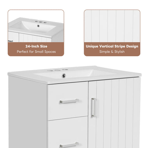 Bathroom Vanity With Under Mount Sink, 2 Drawers And Soft Closing Door