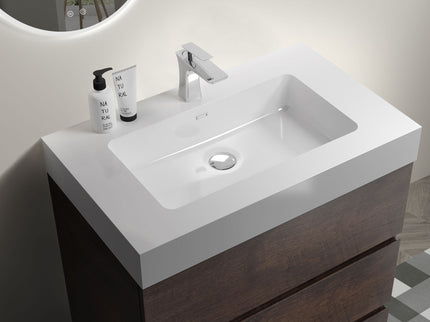 Alice - Bathroom Vanity With Large Storage Freestanding Bathroom Vanity, Sink For Modern Bathroom, One-Piece Sink Basin Without Drain And Faucet
