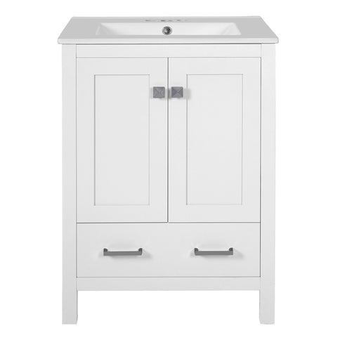 Bathroom Vanity With Integrated Undermount Ceramic Sink, 2 Doors And 1 Drawer, Soft Close Hinges