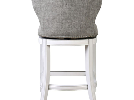 Upholstered Swivel Stool With Back