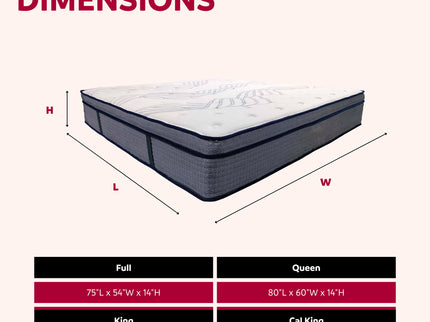 King Size Hybrid Plush Foam Mattress, Soft Polyester Knit Cover, Multi Layer Foam Mattress - White / Gray