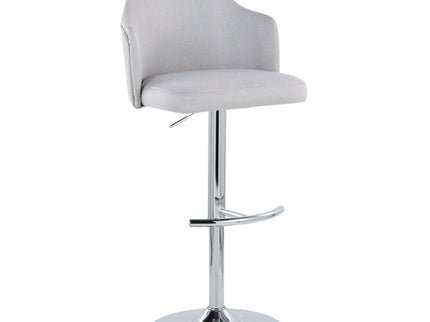 Ahoy - Contemporary Adjustable Barstool With Swivel With Rounded T Footrest (Set of 2)