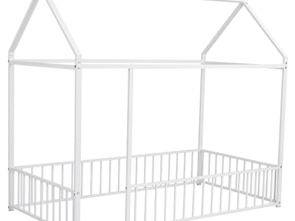 Metal Bed House Bed Frame With Fence