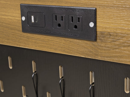 Modern Fluted Office Desk With Storage Cabinet