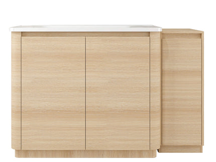 Freestanding Bathroom Vanity With Sink, 1 Small Storage Cabinet, Soft Close Door