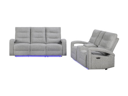 Isolde - Power Reclining Sofa, LED Lighting - Gray