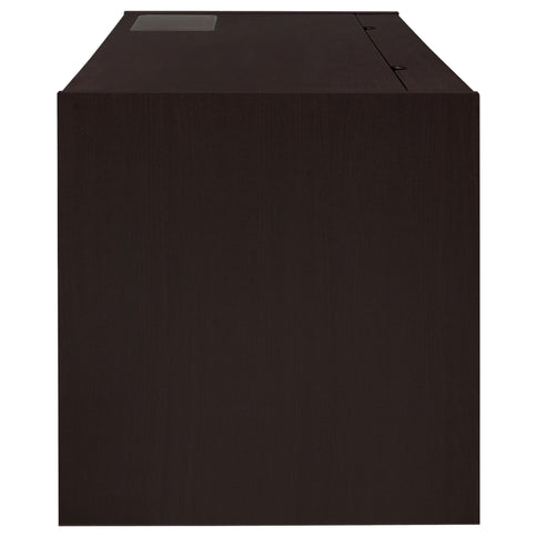 Halston - 3 Drawer Office Computer Desk With Keyboard Tray - Cappuccino