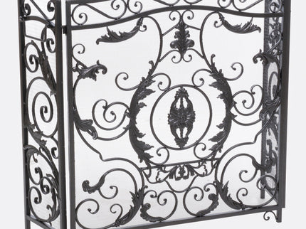 Mariella - Traditional Floral Iron Fireplace Screen With Ornate Design