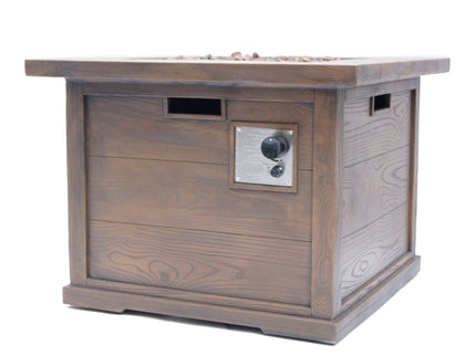 Outdoor Patio Square Gas Burning Mgo Fire Pit, Tank Inside, 40000 Btu