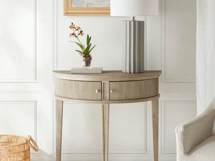 Vintage Inspired Storage Console Table With Fluted Doors
