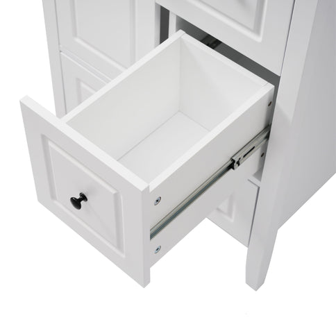 Freestanding Bathroom Vanity With Sink, Soft Closing Cabinet And Drawers - White