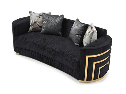 Soledad - Sofa With Upholstery And Hued Accents - Black