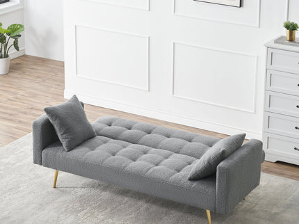 Teddy Fleece Sofa Bed With Luxurious Throw Pillows
