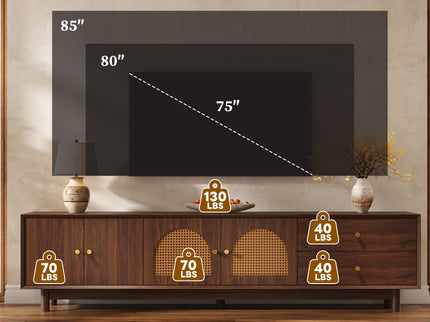 TV Stand With For 85" TVs - Walnut