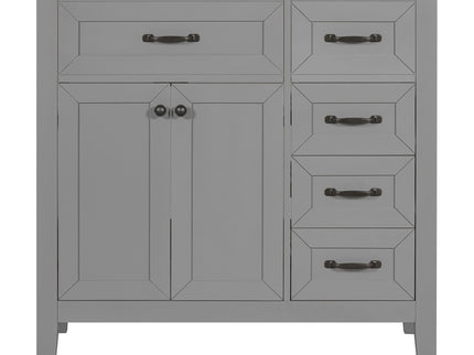 Modern Bathroom Vanity Base Only, 2 Doors And 3 Drawers