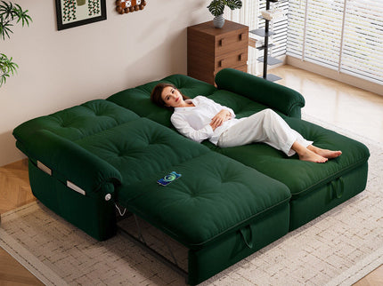 Cloud Like Convertible Sofa Bed For Living Rooms - Green