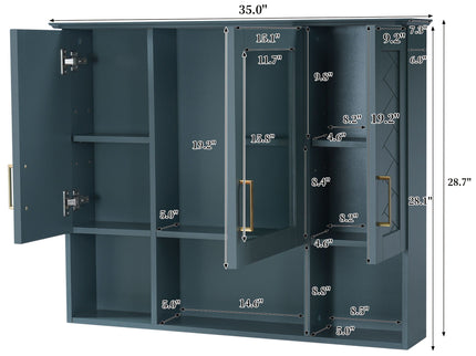 Modern Wall Mounted Medicine Cabinet With Adjustable Shelves, Soft Close Doors, High Define Mirror