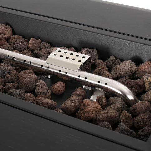 Vernon - Rectangle Fire Pit 50, 000 Btu - Dark Gray