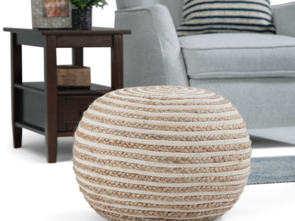 Yolanda - Round Pouf - Natural