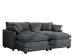 Dark Gray / 3 Pc. 2 Seater Sectional, 2 Ottomans