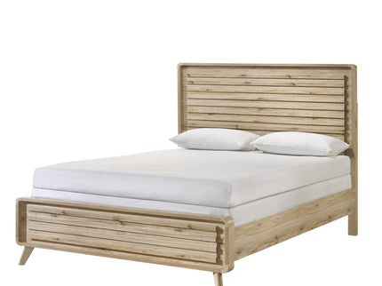 Panel Bed With Slatted Headboard And Footboard