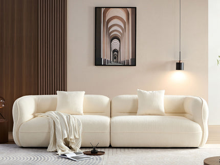 Sectional Sofa With Durable Fabric, Solid Wood Frame, And High Density Sponge Fill