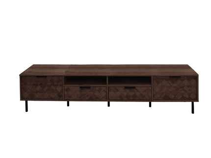 TV Stand For TVs Up To 85" With Closed Storage, Soft Closing Hinges, Living Room Entertainment Center - Walnut