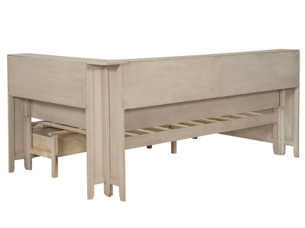 Daybed With Storage Shelves And 3 Drawers