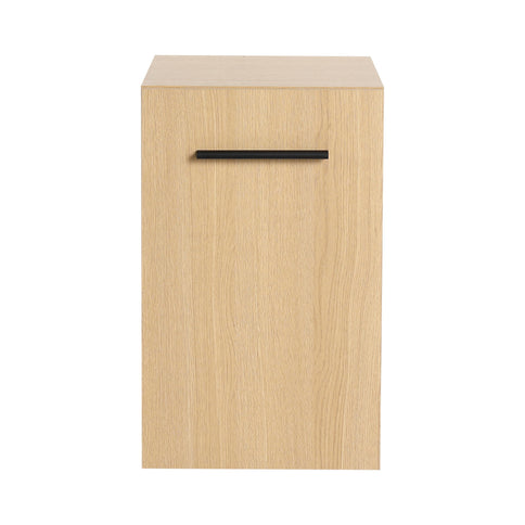 Floating Bathroom Vanity Single Door Base Cabinet, Wall Mounted Storage - Light Oak