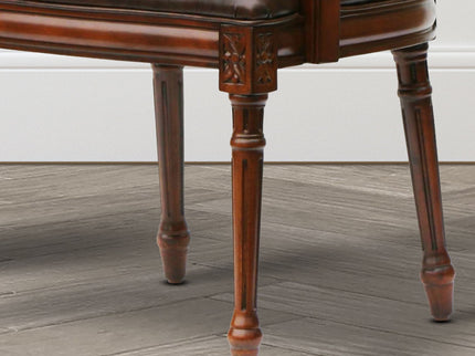 Benard - Oval Back Chair With Floral Carvings - Brown