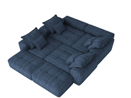 Modern Oversized Diy Combination Modular Sectional Sofa & Pillows